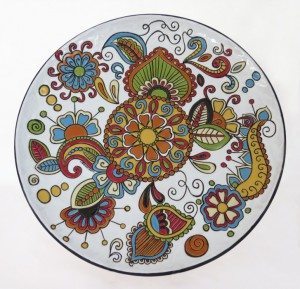 10MIT_Piatto in ceramica decoro floreale primavera D40_Ceramiche Liberati Piatto decoro floreale fenice, Ceramiche Liberati