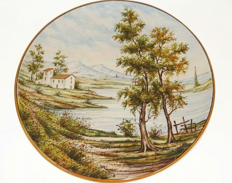 03MIT_Piatto in ceramica Abruzzo paesaggio fronte_Ceramiche Liberati Piatto in ceramica Abruzzo dipinto a mano, Ceramiche Liberati
