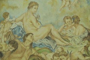 Ovale in ceramica, Trionfo di venere, Ceramiche Liberati