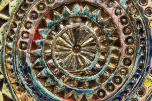 Pannello in ceramica raku, barocco moderno, Ceramiche Liberati