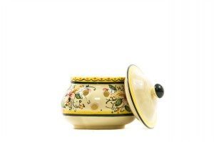 Barattolo in ceramica portapeperoncino orchidea, Ceramiche Liberati