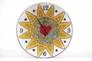 04CFI_Orologio Presentosa decorato a mano Ceramiche Liberati (3) Orologio da muro in ceramica fenice, presentosa, Ceramiche Liberati