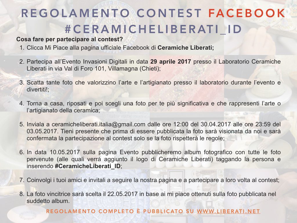 Contest fotografico completo Facebook Ceramiche Liberati
