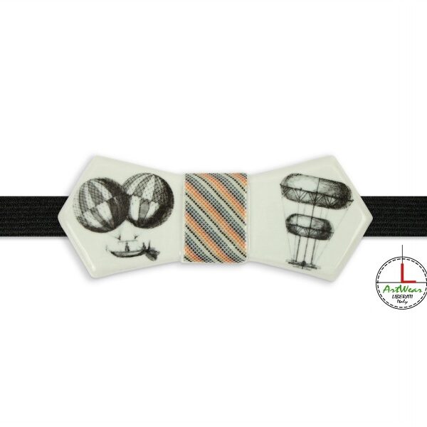 Papillon in ceramica modello Evo decoro Aviator bianco ghiaccio