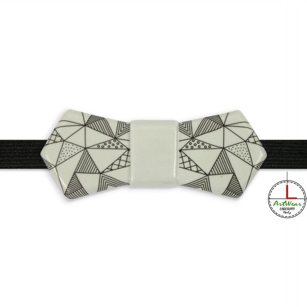 Papillon in ceramica modello Evo decoro Ipotenusa b/n