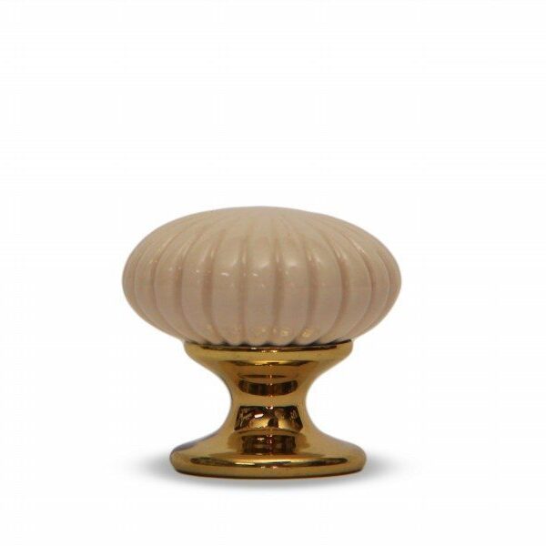 Pomello in ceramica modello Astra rosa con base in ottone
