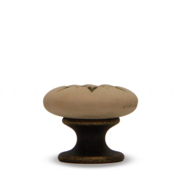 Pomello in ceramica Stella anticato base bronzo