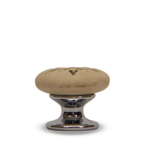 Pomello in ceramica Stella anticato base cromo