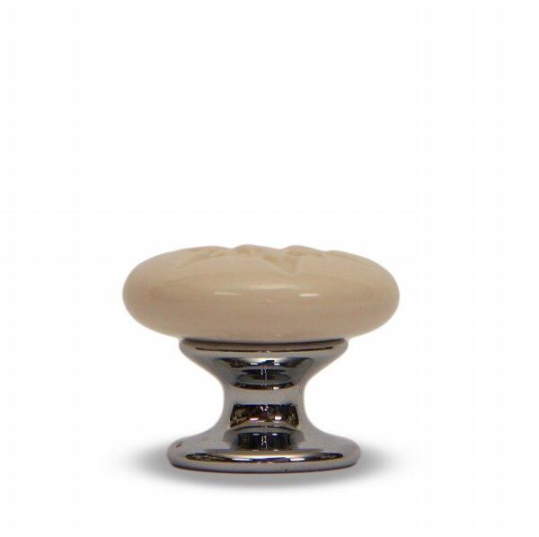 Pomello in ceramica Stella rosa base in cromo