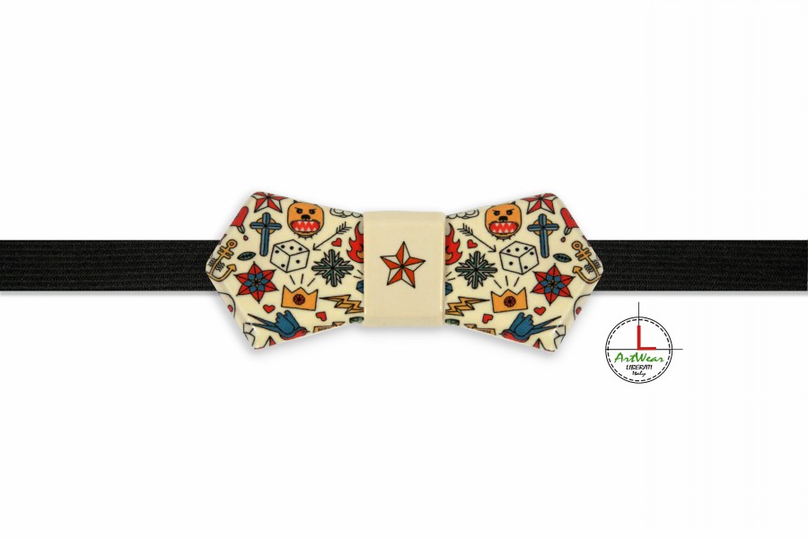 09EAOS_Papillon-in-ceramica-italiana-modello-Evo-decoro-Old-School-avorio_Ceramiche-Liberati-ArtWear.jpg 09EAOS Papillon in ceramica italiana modello Evo decoro Old School avorio Ceramiche Liberati ArtWear