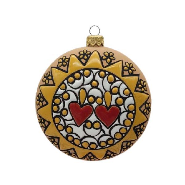 Pallina in ceramica con Presentosa abruzzese, colore bianco