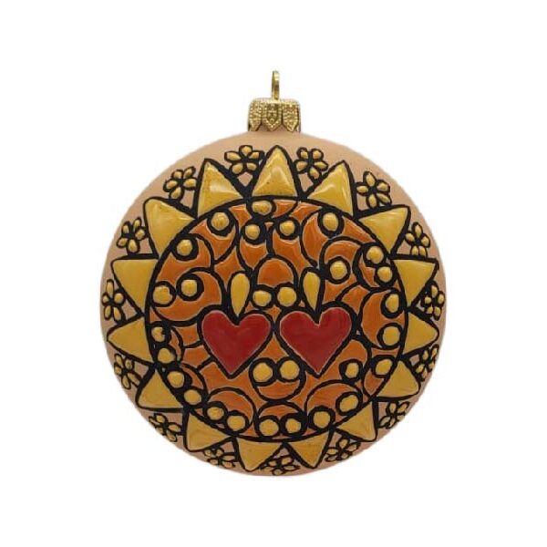Pallina in ceramica con Presentosa abruzzese, colore arancio