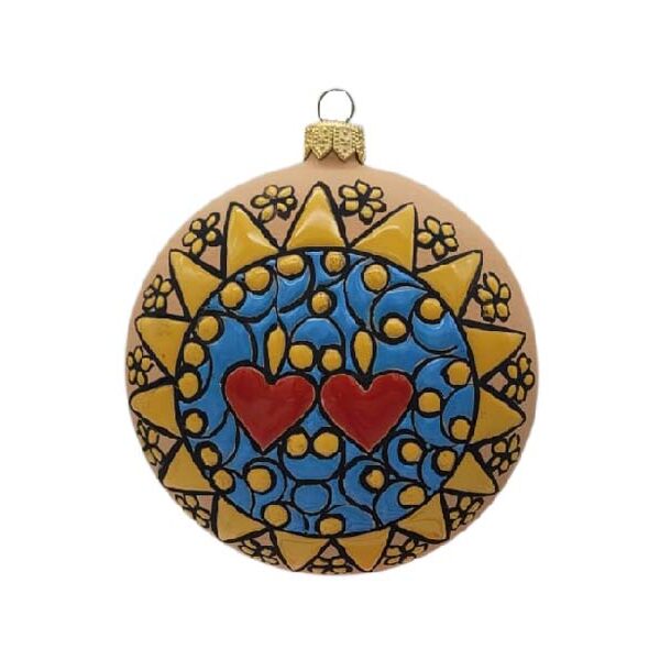 Pallina in ceramica con Presentosa abruzzese, colore turchese