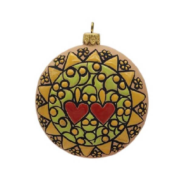 Pallina in ceramica con Presentosa abruzzese, colore verde
