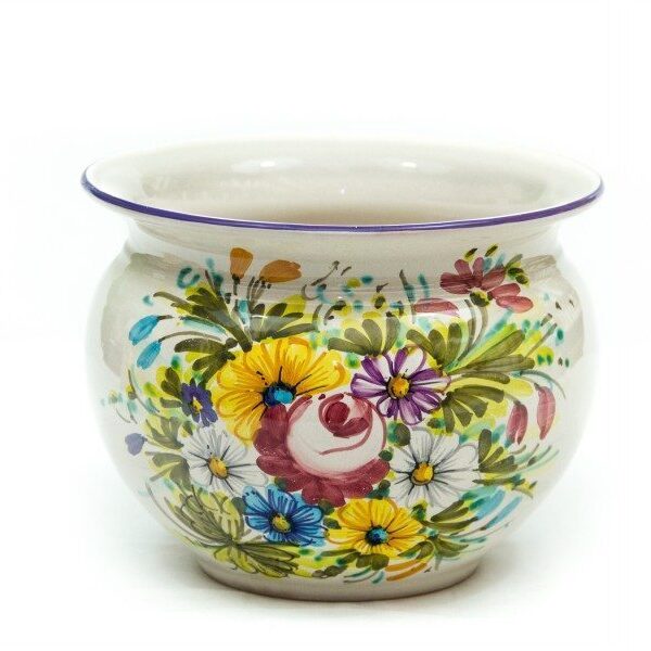 Cachet-pot portavaso in ceramica italiana Fioraccio