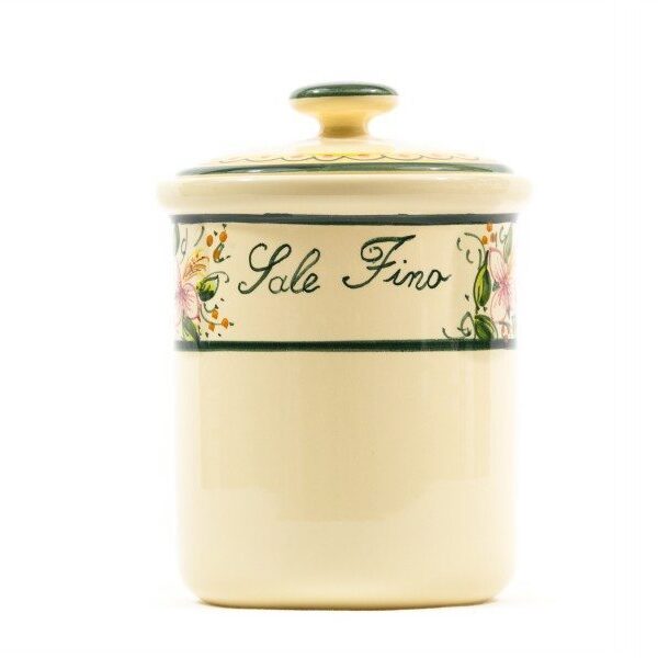 Barattolo in ceramica per sale fino orchidea