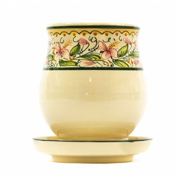 Scolaposate in ceramica artigianale decoro Orchidea