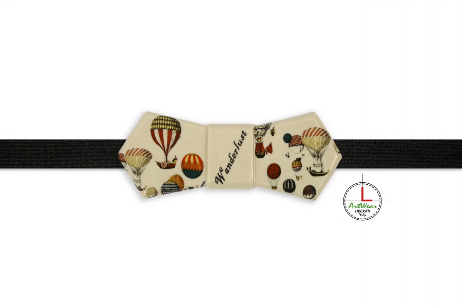 Papillon ceramica modello Evo decoro Wanderlust avorio