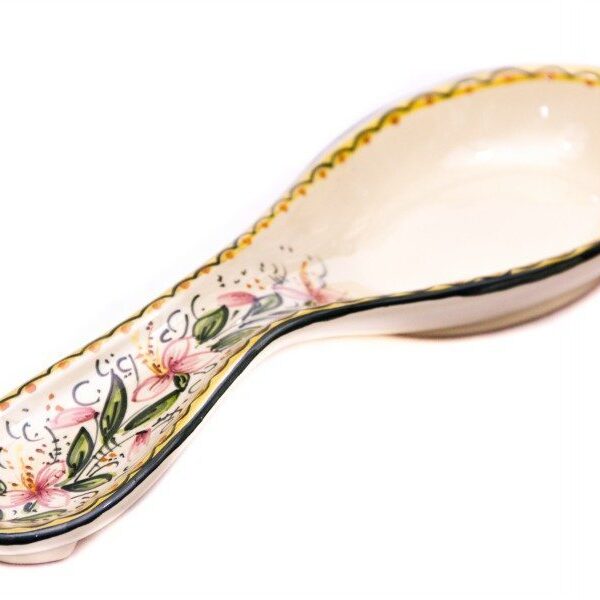 Poggiamestolo in ceramica artigianale Orchidea