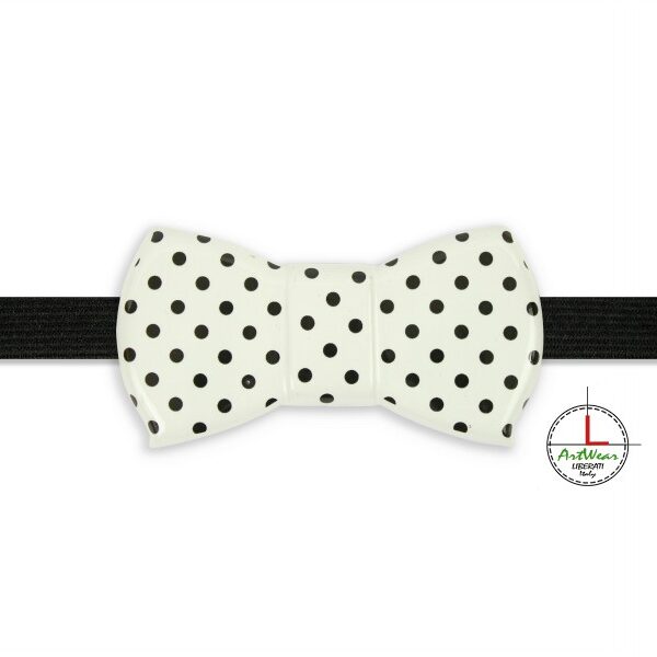 Papillon ceramica modello Romantico decoro a Pois nero