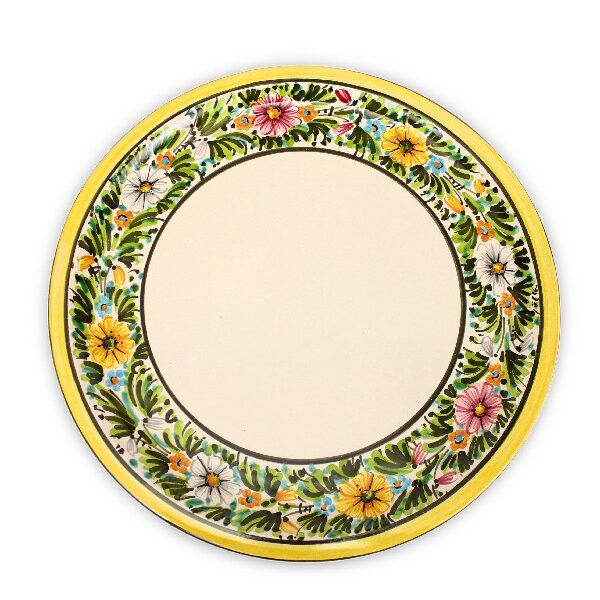 Piatto in ceramica per torta decoro Margherite