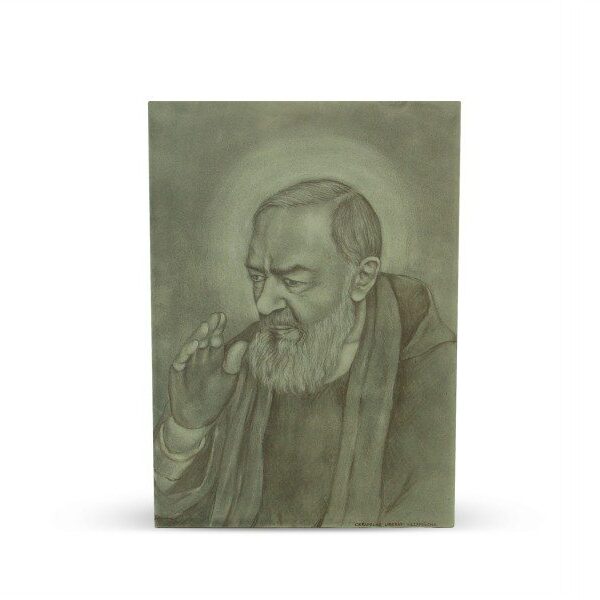 Mattonella in ceramica Padre Pio, 35 x 25 - iconografia su ceramica
