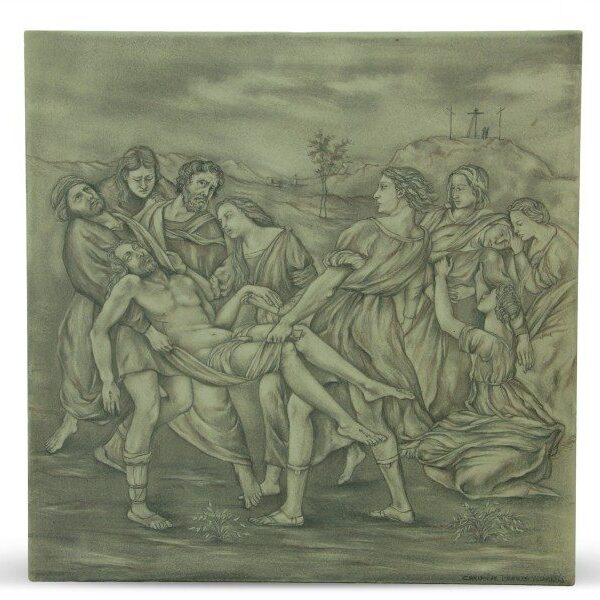 Mattonella in ceramica Deposizione Borghese - Iconografia