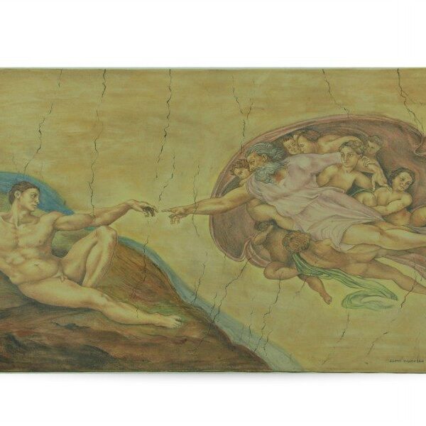 Mattonella in ceramica "Creazione di Adamo" - Iconografia