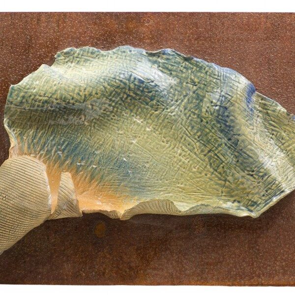 Pannello da muro conchiglia in ceramica artigianale italiana