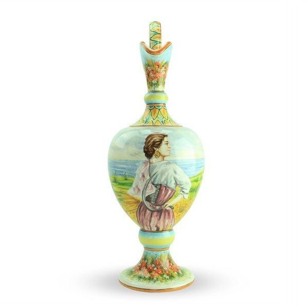 Anfora Mietitrice romagnola e Paesaggio, 70 cm
