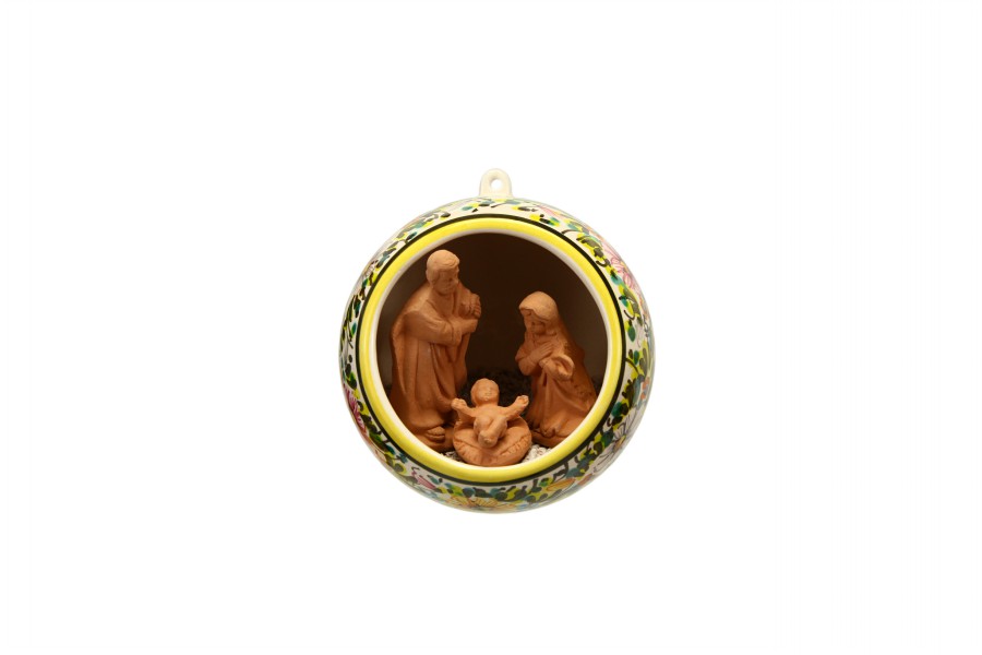 52NAT_Sfera-di-ceramica-con-Presepe-decoro-a-fascia-di-margherite-a-colori_Ceramiche-Liberati.jpg 52NAT Sfera di ceramica con Presepe decoro a fascia di margherite a colori Ceramiche Liberati