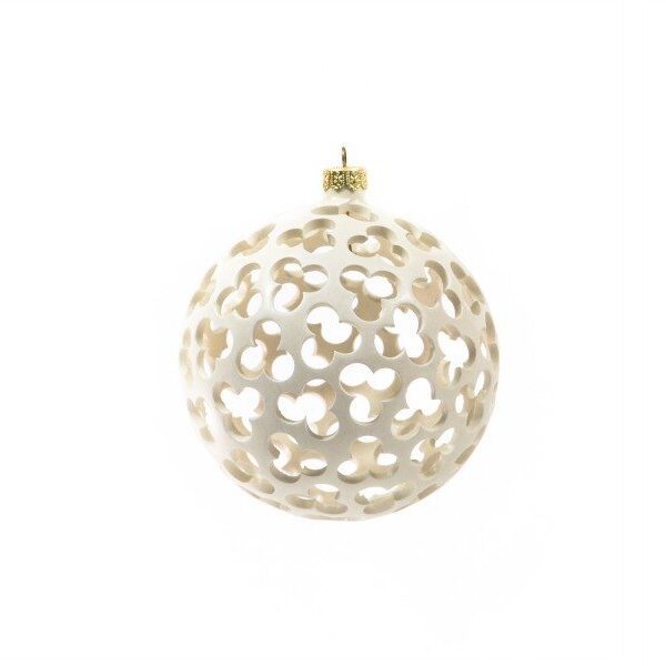 Pallina per albero di Natale, in ceramica traforata a mano
