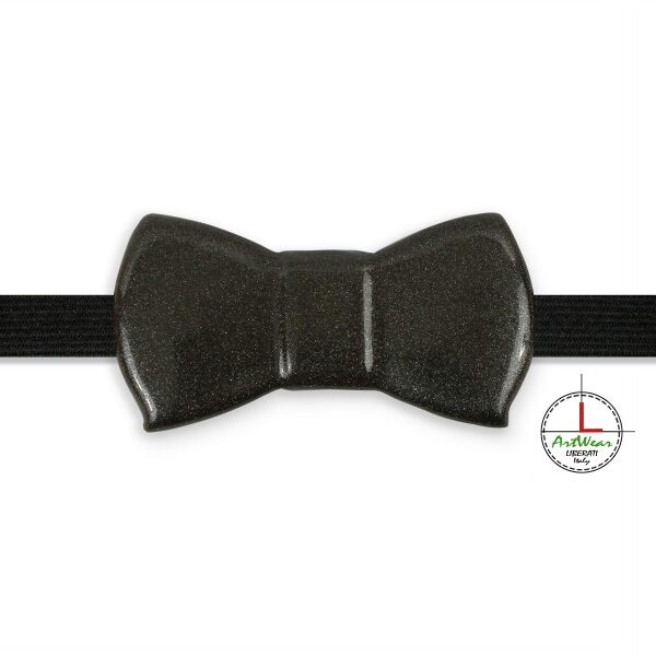 Papillon in ceramica unisex modello Romantico Brillante, colore nero