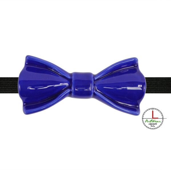 Papillon in ceramica elegante modello Narciso, colore Blu lucido