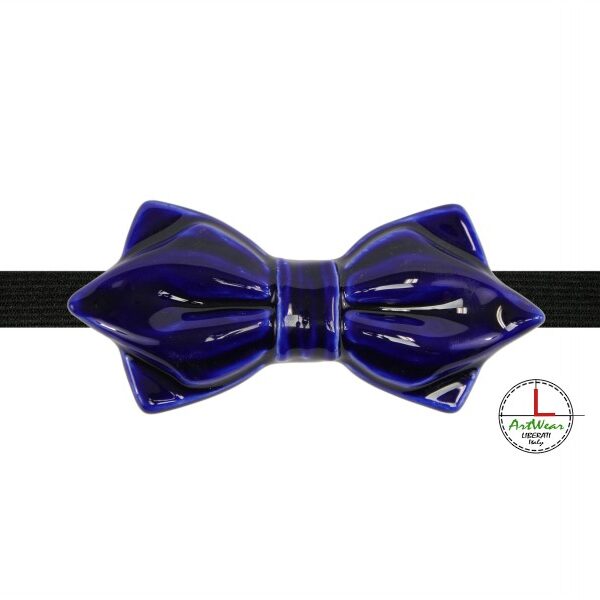 Papillon in ceramica elegante modello Capriccio, colore Blu notte