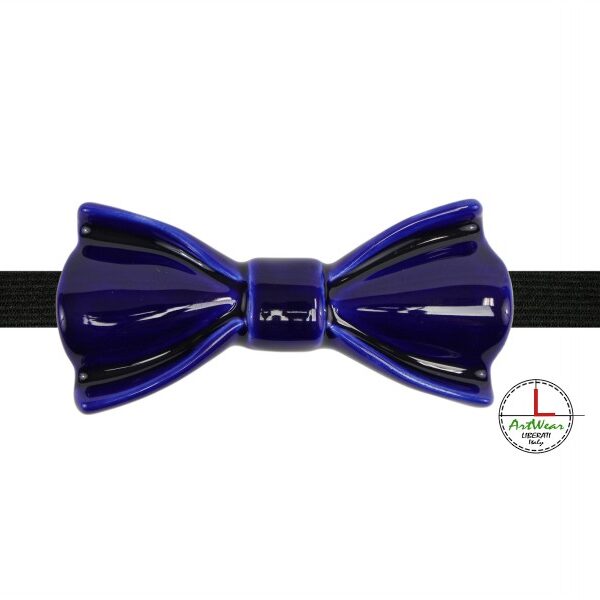 Papillon in ceramica elegante modello Narciso, colore Blu notte