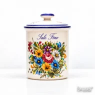 Barattolo in ceramica per sale fino fioraccio
