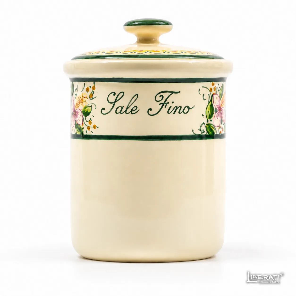 Barattolo in ceramica per sale fino orchidea Barattolo in ceramica per sale fino orchidea