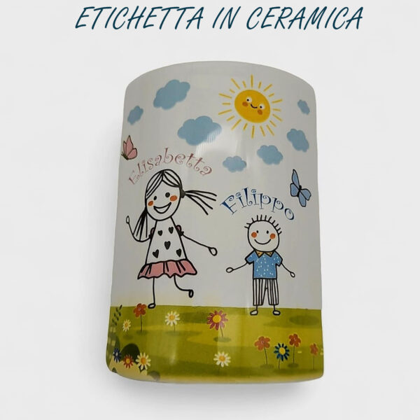 Etichetta in ceramica con serigrafia digitale personalizzata