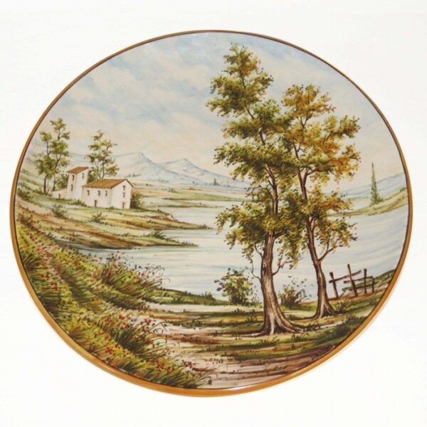 Piatto in ceramica Abruzzo a paesaggio D35