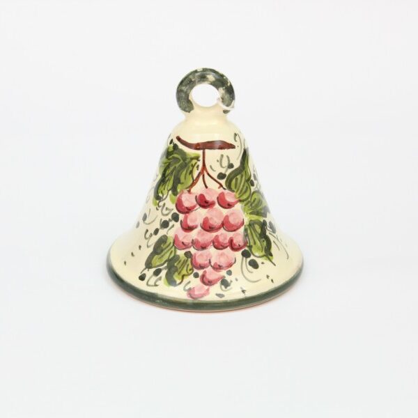 Campanella in ceramica Uva rosa, decorata a mano