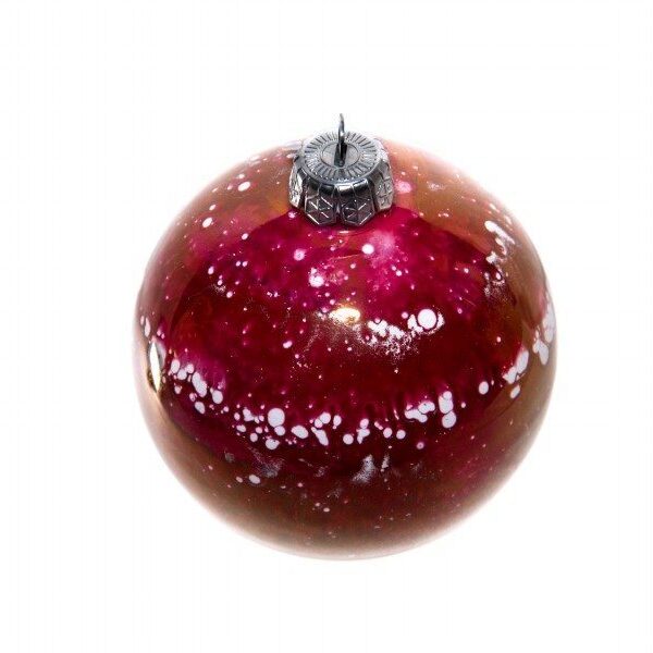 Pallina di Natale in ceramica con lustri color porpora, D8