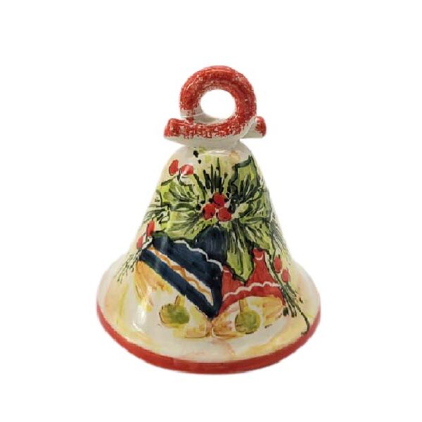 Campanella in ceramica campanelle natalizie, decorata a mano