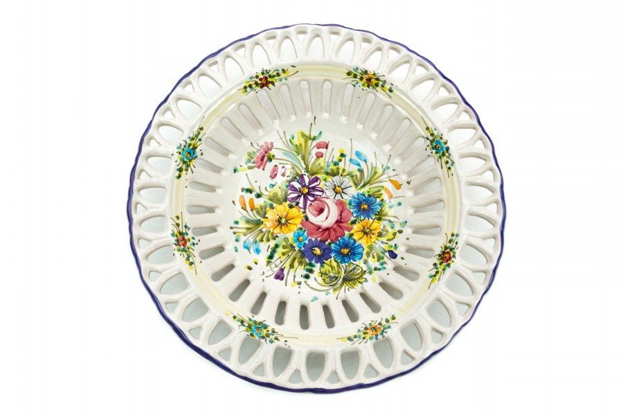Centrotavola in ceramica con traforo Fioraccio