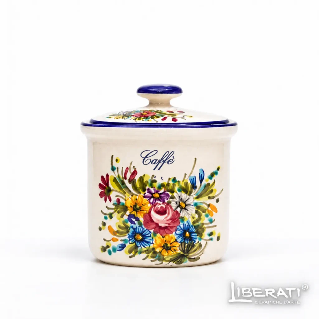 Barattolo in ceramica per caffè fioraccio