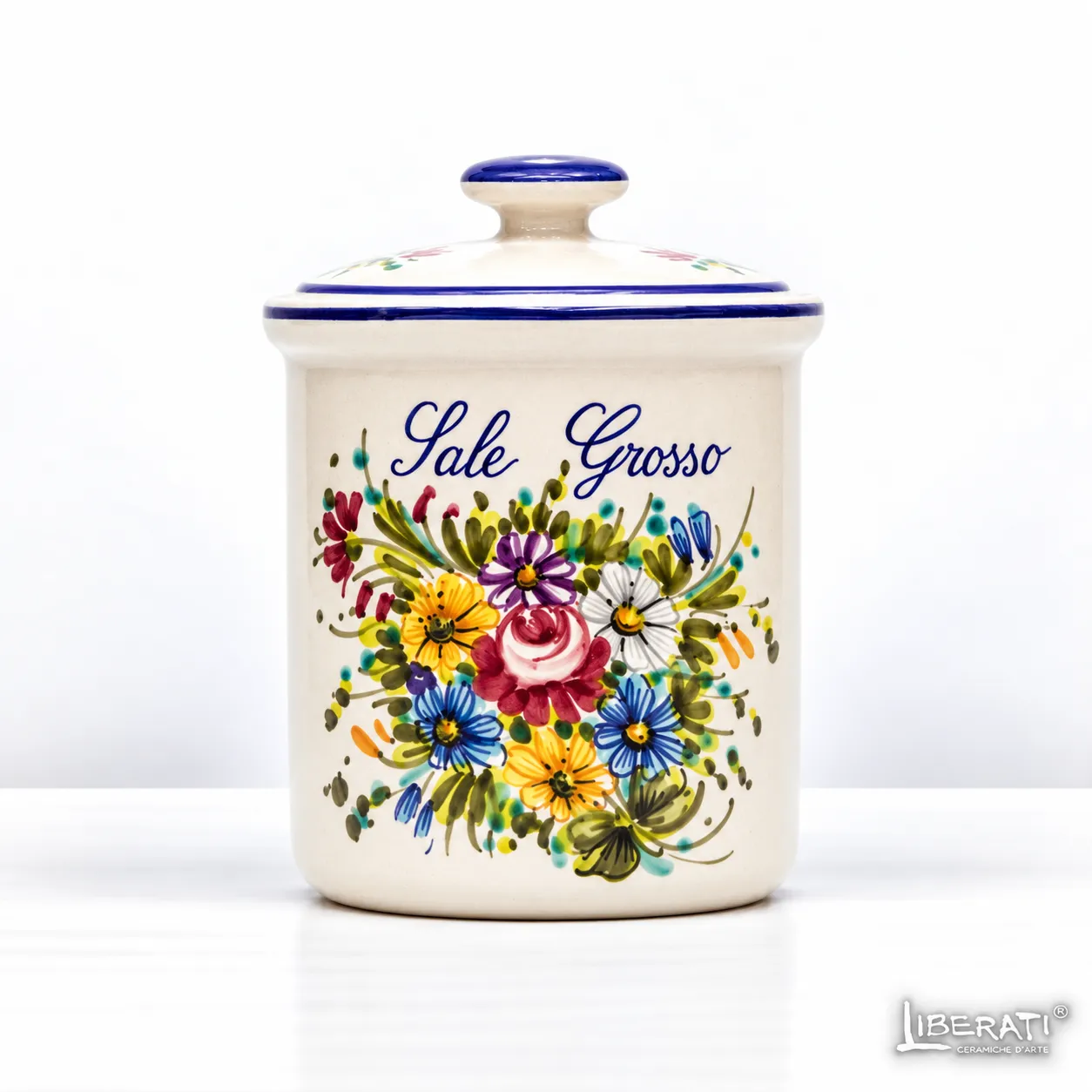 Barattolo in ceramica per sale grosso Fioraccio