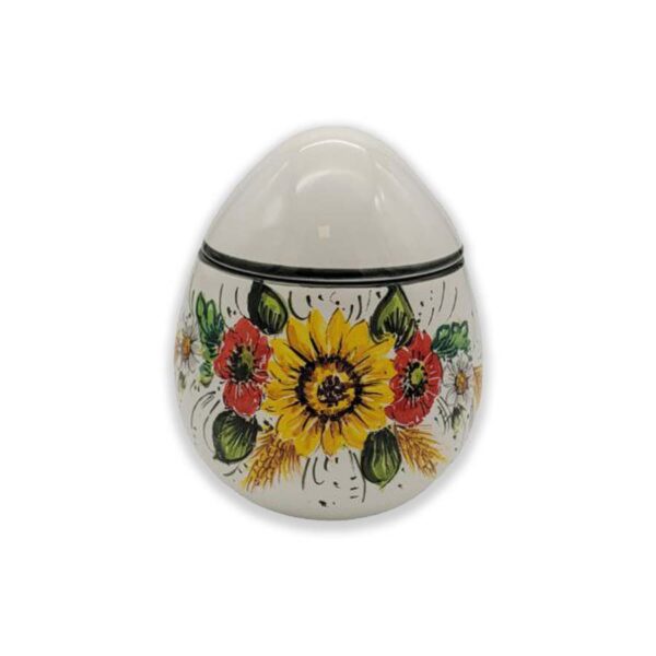 Uovo di Pasqua in ceramica artistica orchidea Girasole