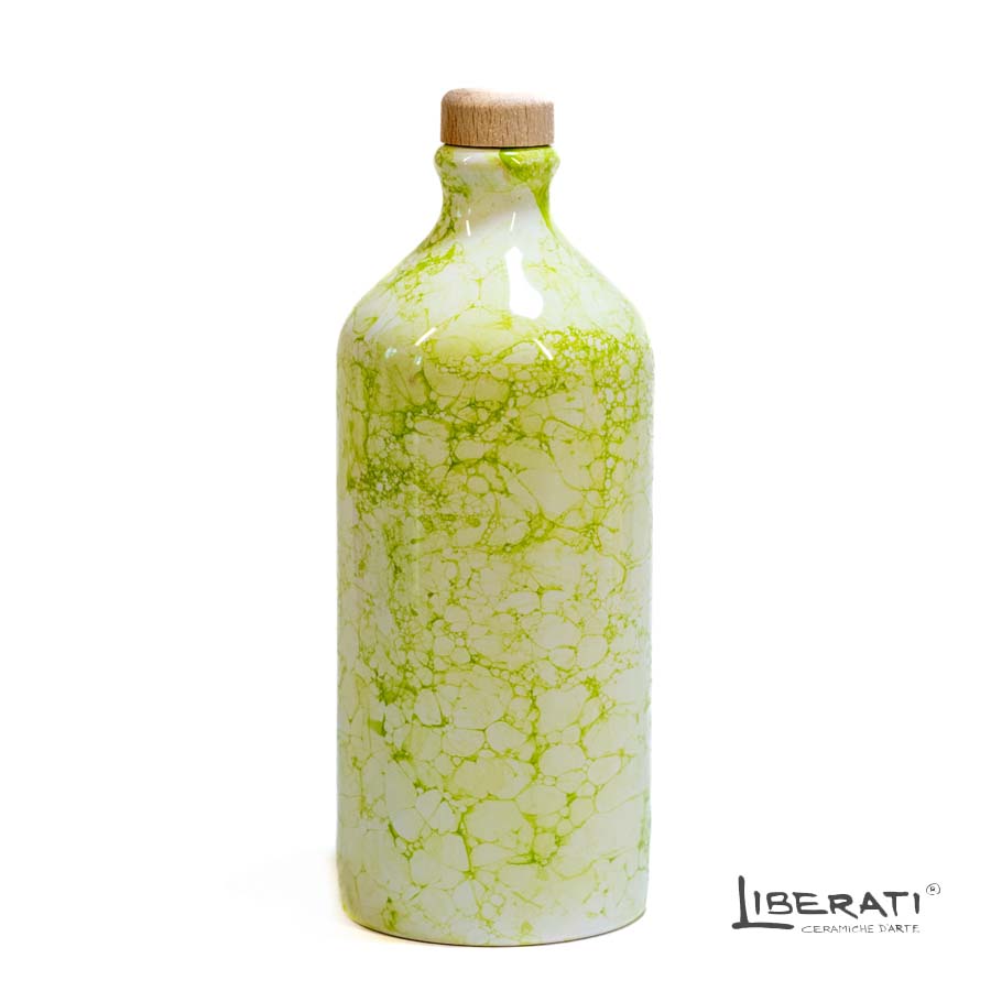 bottiglia in ceramica decoro moderno bolle verde chiaro bottiglia in ceramica decoro moderno bolle verde chiaro