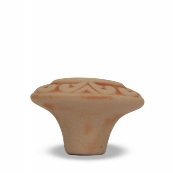 Pomello in ceramica artigianale mod. Acanto biscuit rosa