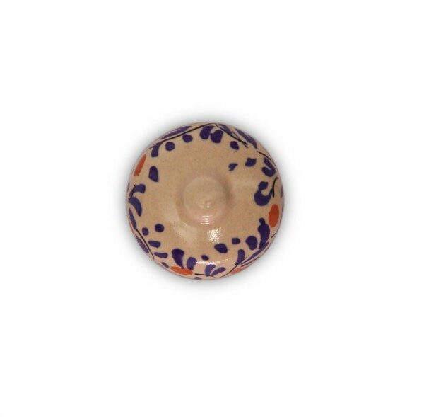 Pomello in maiolica dipinto a mano Arabesco, base in ottone